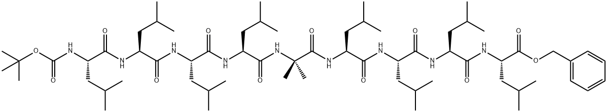 tert-butoxycarbonylleucyl-leucyl-leucyl-leucyl-aminoisobutyryl-leucyl-leucyl-leucyl-leucine benzyl ester 结构式