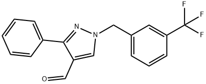 3-苯基-1-[3-(三氟甲基)苄基]吡唑-4-甲醛 结构式