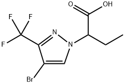 2-[4-溴-3-(三氟甲基)-1H-吡唑-1-基]丁酸 结构式