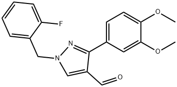 3-(3,4-二甲氧苯基)-1-(2-氟苄基)吡唑-4-甲醛 结构式