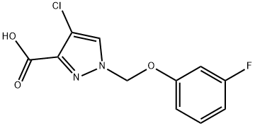 4-氯-1-(3-氟苯氧基甲基)-1H-吡唑-3-羧酸 结构式