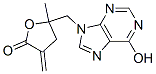 9-((2-methyl-4-methylene-5-oxotetrahydrofuran-2-yl)methyl)hypoxanthine 结构式