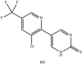 5-[3-氯-5-(三氟甲基)-2-吡啶基]-2(1H)-嘧啶硫酮盐钾盐 结构式