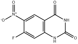 6-硝基-7-氟喹唑啉-(2,4-)二酮 结构式