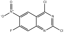 6-硝基-7-氟(2,4)二氯喹唑啉 结构式