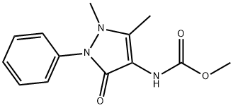 2,3-二甲基-5-氧代-1-苯基-3-吡唑啉-4-氨基甲酸甲酯 结构式