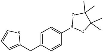 4,4,5,5-TETRAMETHYL-2-[4-(THIEN-2-YLMETHYL)PHENYL]-1,3,2-DIOXABOROLANE 结构式