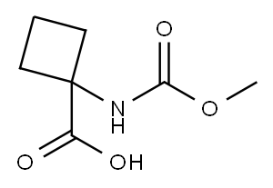 Cyclobutanecarboxylic  acid,  1-[(methoxycarbonyl)amino]- 结构式