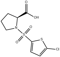 1-[(5-氯-2-噻吩)磺酰基]脯氨酸 结构式