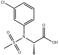(2S)-2-[(3-氯苯基)-甲磺酰基-氨基]丙酸 结构式