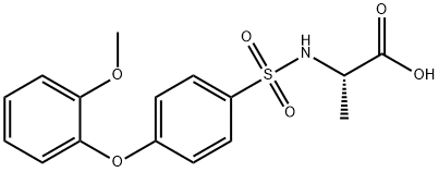 N-[4-(2甲氧基苯氧基)苯磺酰基]-DL-丙氨酸 结构式