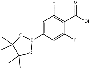 2,6-二氟-4-(4,4,5,5-四甲基-1,3,2-二噁硼烷-2-基)苯甲酸 结构式