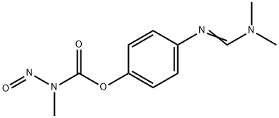 Methylnitrosocarbamic acid p-((dimethylamino)methyleneamino)phenyl est er 结构式