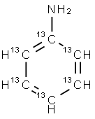 苯胺-13C6 结构式
