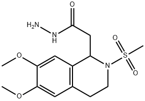 2-(2-甲磺酰基-6,7-二甲氧基-1,2,3,4-四氢异喹啉-1-基)乙酰肼 结构式