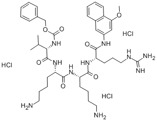 N-CBZ-VAL-LYS-LYS-ARG 4-METHOXY-BETA-NAPHTHYLAMIDE TRIHYDROCHLORIDE 结构式