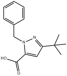 1-苄基-3-叔丁基-1H-吡唑-5-羧酸 结构式