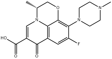 R-9-氟-2,3-二氢-3-甲基-10-(4-甲基-1-哌嗪基)-7-氧代-7H-吡啶并[1,2,3-DE]-[1,4]苯并噁嗪-6-羧酸 结构式