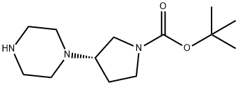 (3S)-3-(1-哌嗪基)-1-吡咯烷羧酸叔丁酯 结构式