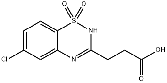 6-Chloro-2H-1,2,4-benzothiadiazine-3-propanoic acid 1,1-dioxide 结构式