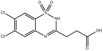 6,7-Dichloro-2H-1,2,4-benzothiadiazine-3-propanoic acid 1,1-dioxide 结构式
