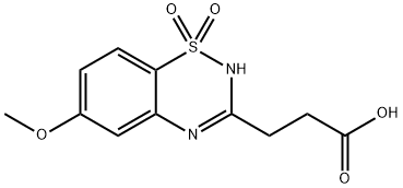 6-Methoxy-2H-1,2,4-benzothiadiazine-3-propanoic acid 1,1-dioxide 结构式