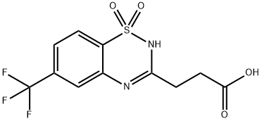 6-(Trifluoromethyl)-2H-1,2,4-benzothiadiazine-3-propanoic acid 1,1-dioxide 结构式