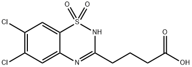 6,7-Dichloro-2H-1,2,4-benzothiadiazine-3-butanoic acid 1,1-dioxide 结构式