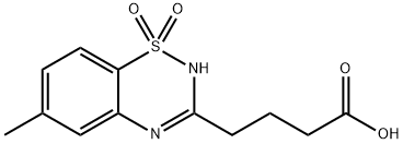 6-Methyl-2H-1,2,4-benzothiadiazine-3-butanoic acid 1,1-dioxide 结构式