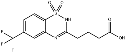 6-(Trifluoromethyl)-2H-1,2,4-benzothiadiazine-3-butanoic acid 1,1-dioxide 结构式