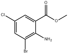 2-氨基-3-溴-5-氯苯甲酸甲酯 结构式