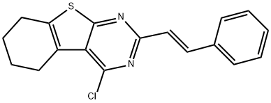 4-CHLORO-2-[2-PHENYLVINYL]-5,6,7,8-TETRAHYDRO[1]BENZOTHIENO[2,3-D]PYRIMIDINE 结构式