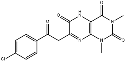 2,4,6(3H)-Pteridinetrione,  7-[2-(4-chlorophenyl)-2-oxoethyl]-1,5-dihydro-1,3-dimethyl- 结构式