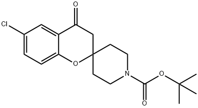 TERT-BUTYL 6-CHLORO-4-OXOSPIRO[CHROMAN-2,4'-PIPERIDINE]-1'-CARBOXYLATE 结构式