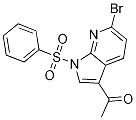 Ethanone, 1-[6-bromo-1-(phenylsulfonyl)-1H-pyrrolo[2,3-b]pyridin-3-yl]- 结构式