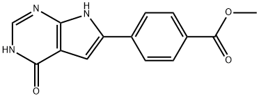 Benzoic acid, 4-(4,7-dihydro-4-oxo-3H-pyrrolo[2,3-d]pyriMidin-6-yl)-, Methyl ester 结构式