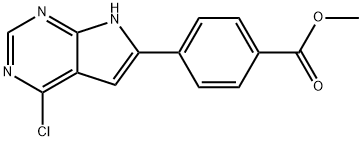 4-(4-氯-7H-吡咯并[2,3-D]嘧啶-6-基)苯甲酸甲酯 结构式