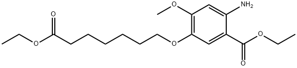 2 - 氨基 - 5 - ((7 - 乙氧基 - 7 - 氧代庚基)氧基) - 4 - 甲氧基苯甲酸乙酯 结构式