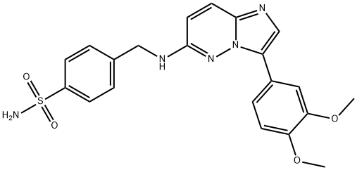4-[[[3-(3,4-二甲氧基苯基)咪唑并[1,2-B]哒嗪-6-基]氨基]甲基]苯磺酰胺 结构式