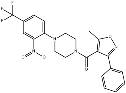Methanone, (5-methyl-3-phenyl-4-isoxazolyl)[4-[2-nitro-4-(trifluoromethyl)phenyl]-1-piperazinyl]- 结构式