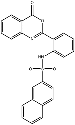 N-[2-(4-氧代-4H-3,1-苯丙恶嗪-2-基)苯基]-2-萘磺酰胺 结构式