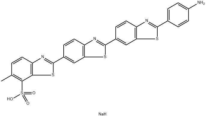 2''-(4-氨基苯基)-6-甲基[2,6':2',6''-三联苯并噻唑]-7-磺酸钠 结构式