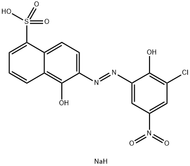 6-[(3-氯-2-羟基-5-硝基苯基)偶氮]-5-羟基-1-萘磺酸单钠盐 结构式