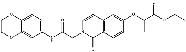 ethyl 2-(2-(2-(2,3-dihydrobenzo[b][1,4]dioxin-6-ylaMino)-2-oxoethyl)-1-oxo-1,2-dihydroisoquinolin-6-yloxy)propanoate 结构式