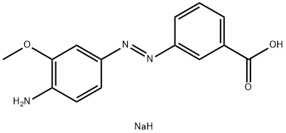 3-[(4-氨基-3-甲氧基苯基)偶氮]苯甲酸钠 结构式