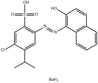 Bis[5-chloro-2-[(2-hydroxy-1-naphthalenyl)azo]-4-sec-propylbenzenesulfonic acid]barium salt 结构式