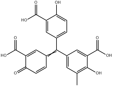 5-[(3-Carboxy-4-hydroxyphenyl)(3-carboxy-4-oxo-2,5-cyclohexadien-1-ylidene)methyl]-2-hydroxy-3-methylbenzoic acid 结构式