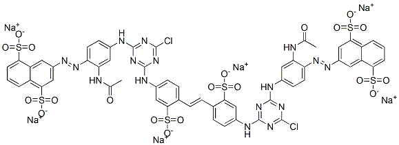 4,4'-Bis[4-[3-acetylamino-4-(4,8-disulfo-2-naphtylazo)anilino]-6-chloro-1,3,5-triazin-2-ylamino]-2,2'-stilbenedisulfonic acid hexasodium salt 结构式