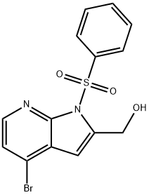 1H-Pyrrolo[2,3-b]pyridine-2-Methanol, 4-broMo-1-(phenylsulfonyl)- 结构式