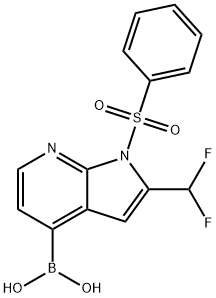 Boronic acid, B-[2-(difluoroMethyl)-1-(phenylsulfonyl)-1H-pyrrolo[2,3-b]pyridin-4-yl]- 结构式